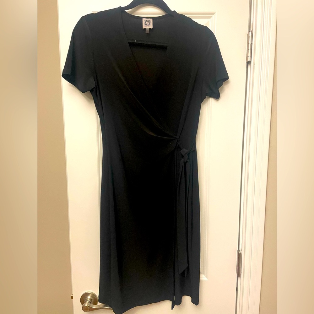 Black Anne Klein wrap dress, size 8